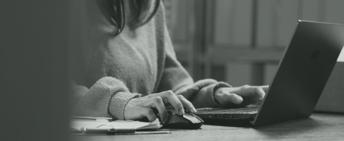 Person working at a laptop